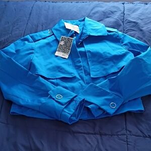 Vibrant Blue Utility Jacket for Women